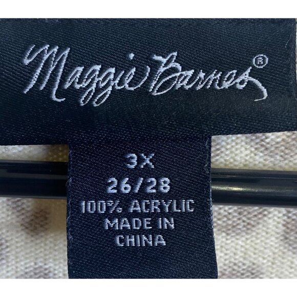 MAGGIE BARNES Animal Leopard Cardigan Sweater Button Long Sleeve Plus 3X 26/28 - Picture 3 of 4